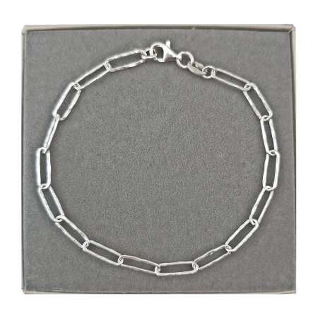 BRANSOLETKA SREBRNA SPINACZ ŁAŃCUCH SREBRO 925